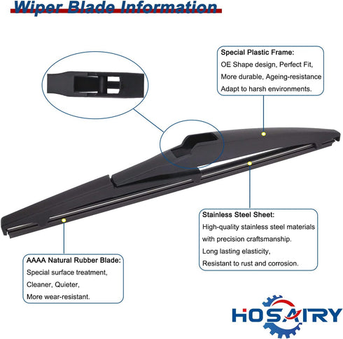 Rear Windshield Wiper Blade for Jeep Compass 2018-2021, for Toyota RAV4 2013-2018, for Toyota Highlander 2020-2022 Rear Wiper Blade, 10 inch (Pack...