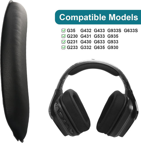 G933 Replacement Headband Pads Repair Parts Compatible with Logitech G633 G933 G635 G935 G633S G933S Gaming Headset Comfort Protein Leather and So...