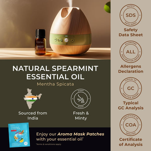 Gya Labs Spearmint Essential Oil for Diffuser & Skin - 0.34 Fl Oz - 100% Pure Natural Spearmint Oil for Facial, Hair, Massage, Aromatherapy & Cand...