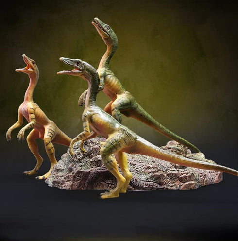 Gemini&Genius 2Pcs Compsognathus Dinosaur Toy Figurines with Moveable Jaw, Realistic Dinos Toys, Small Dinosaur Action Figure Toys, Great Gifts fo...