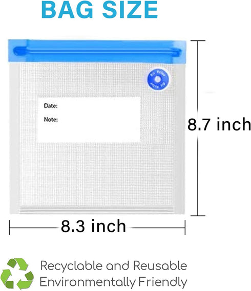20 PCS Reusable Vacuum Sealer Bags for Food & Snack Storage, Meal Prep & Sous Vide, BPA Free Vacuum Zipper Bags, Freezer & Microwave Safe, Size 8"...