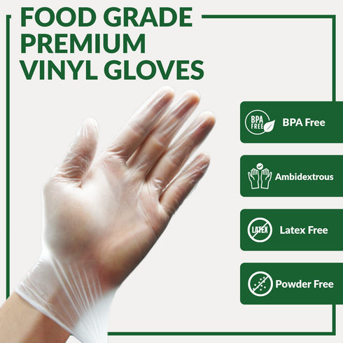 GORILLA SUPPLY Disposable Heavy Duty Vinyl Gloves Latex Free Powder Free, BPA Free Food Safe Grade Disposable Glove, Large L, 100 Count...