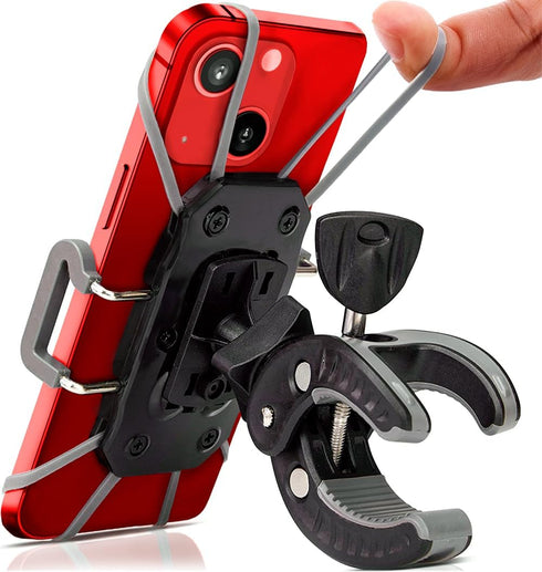 Bike & Motorcycle Phone Mount - For iPhone 14 (13, Xr, SE, Max/Plus), Galaxy S22 or any Cell Phone - Universal ATV, Mountain & Road Bicycle Handle...