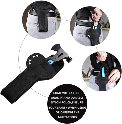 Multiool Axe,Survival Gear Kit,14 in 1 Camping Gear with Hatchet Hammer Plier Knife Bottle Opener for Outdoor Household Hiking Bushcraft Fishing,C...