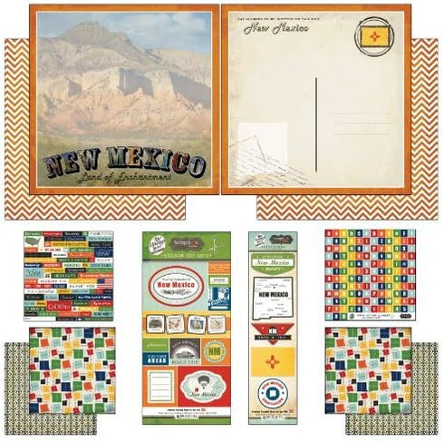 Scrapbook Customs Themed Paper and Stickers Scrapbook Kit, New Mexico Vintage...
