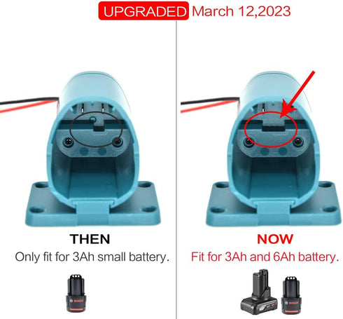 Power Wheels Adapter for Bosch 10.8V 12V Battery Holder Wall Mount, Power Connector,Power Tool DIY Battery Connector (Battery not Included) 1pcs...
