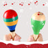 LOOIKOOS 12 PCS Mini Wood Festival Maracas for Kids Toys, Wooden Maracas Festival Painting, Wooden Carnival Maracas Baby Party Favors(Random Color...