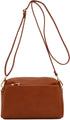 FashionPuzzle Triple Zip Small Crossbody Bag...
