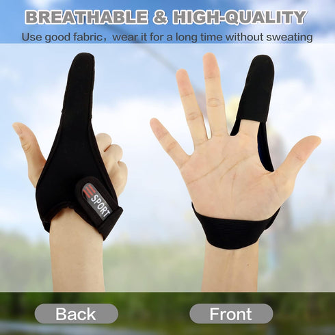Single-Finger Gloves, 3 Pack Anti-Slip Fishing Glove, Index Finger Neoprene Glove, Professional Finger Protector Gloves for Outdoor Fishing, Fit B...