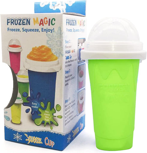 Magic Slushy Maker Cup, Quick Frozen Smoothies Cup,Cooling Cup Double Layer Squeeze Cup,Homemade Milk Shake Ice Cream Maker diy for Kids and Famli...
