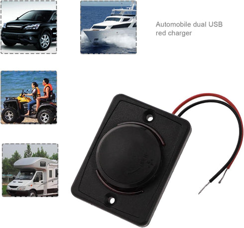 ZUNKOM 2pcs 2 USB Port Car Charger Adapter 12V-24V Power Socket Suitable for Motorbike Car Boat ATV UTB Camper Caravens etc......