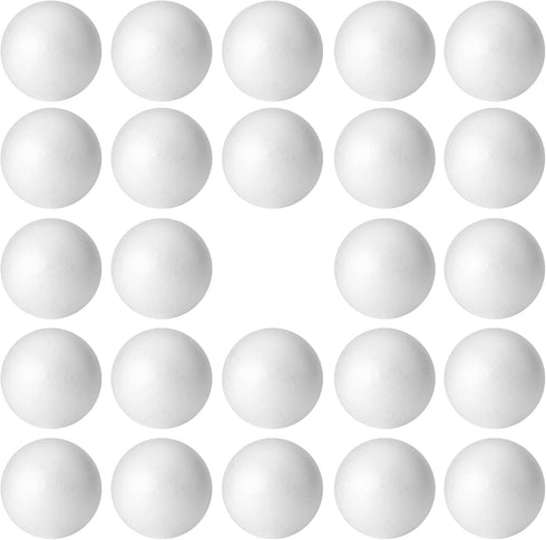 FFchuanhe 4 Inch 24 Pcs Craft Foam Ball. White Polystyrene Smooth Round Ball, for Arts and Crafts Supplies, School Project, Weddings, Easter, Hall...