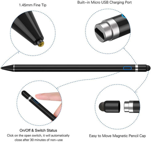 KECOW Active Stylus Compatible with iOS&Android Touch Screen, Digital Pen for iPad, Cellphone&Tablet, Stylus Pen for iPad, iPad Pro/Air/Mini, iPho...