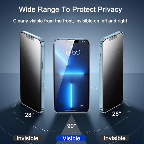 2-Pack Matte Privacy Screen Protector For iPhone 13 Pro Max/iPhone 14 Plus, Anti-Glare Anti-Spy Scratch Resistant Tempered Glass Film, Rounded Edg...