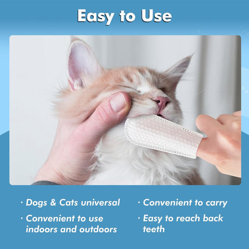 Pet Dental Care Finger Wipes, Pet Teeth Cleaning Wipes for Cats and Dogs, Dog Teeth Wipes, Freshen Breath, Reduce Plaque & Tartar, 2Pack, 100PCS...