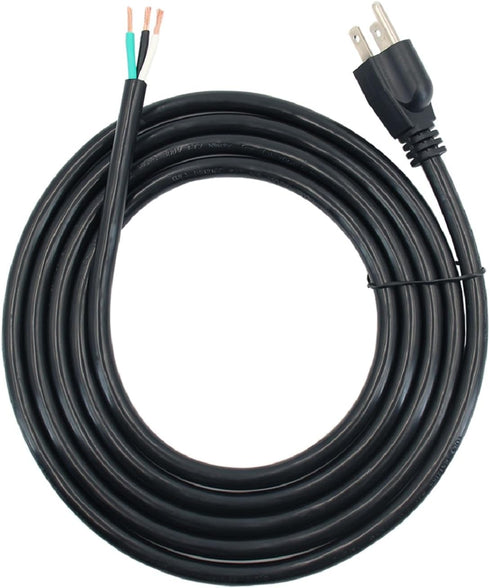 14 Gauge Replacement Power Cord?8Ft Cable 110V 115V 120V 300V Pigtail for Appliance, NEMA 5-15P Plug US SJT 14AWG (14/3), Pigtail Cord...