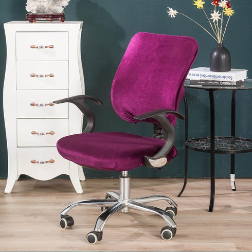 Stretch Spandex Velvet Computer Office Chair Covers, Removable Washable Universal Chair Slipcovers for Hotel Home Bar Wedding Party Decor (Chair S...