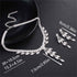 Women's Bridal Jewelry Rhinestone Necklace Set Earrings for Women Prom Silver Pendant Leaf Bridal Layered European-Style for Bride Bridesmaids Gir...