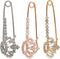 3Pcs Crown Safety Pin Women Crystal Brooch Pins Sweater Shawl Clips Rhinestone Brooches New Year Valentines Day for Women Men...