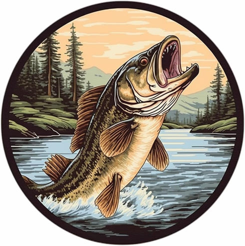 Bass Fish Stamped Cross Stitch Kits for Beginners Easy 11CT Needlepoint Embroidery DIY Counted Cross Stitch Kits Art Craft Wall Decoration and Gif...