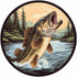 Bass Fish Stamped Cross Stitch Kits for Beginners Easy 11CT Needlepoint Embroidery DIY Counted Cross Stitch Kits Art Craft Wall Decoration and Gif...