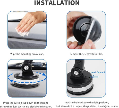 Car Phone Holder Mount, Suction Cup Cell Phone Holder Stand, Universal Dashboard/Windshield/Window Phone Holder One-Button Pop-up Strong Suction C...