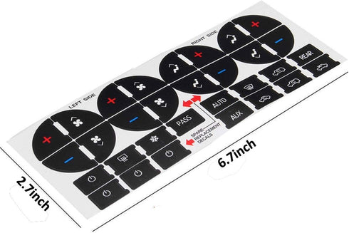 4PCS Replacement AC Control Dash Button Stickers for SUV Truck...