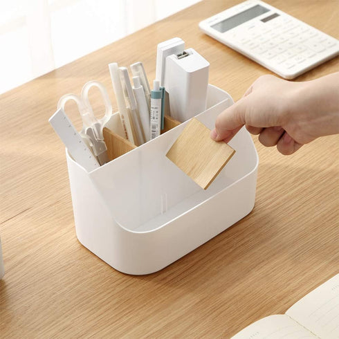 Desk Organizer Remote Control Holder Makeup Caddy Box for Home & Office...