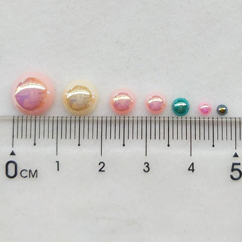 Chenkou Craft 3000PCS 1 Box 7 Sizes (2.5/3/4/5/6/8/10mm) Round Flatback Imitation Half Pearls Bead Loose Beads Gem (Half Ball/Bright Color)...