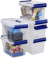 6-Pack 3 Liter Storage Box, Small Plastic Bin with Handle...