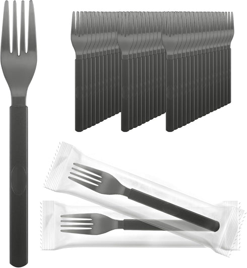 EUSOAR Plastic Forks, 50pcs 6.8"x1.3" Disposable Forks Bulk, Heavyweight Plastic Forks Heavy Duty Cutlery Disposable Utensils Silverware Set for P...