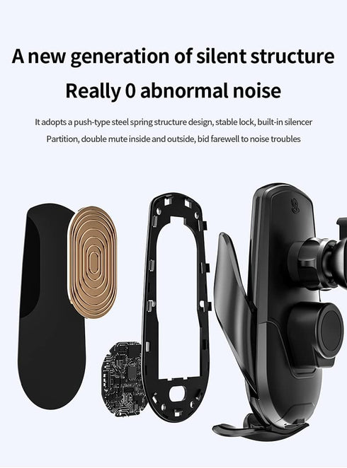 Wireless Car Charger Mount,Auto Clamping Air Vent Phone Holder for Car,New Upgraded Model,15W Qi Fast Charging/Magnetic DC Charging for All Mobile...