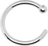 Body Candy Tiny Nose Hoop 20 Gauge 1/4 Small Diamenter Solid 14k White Gold 6mm Nose Hoop...