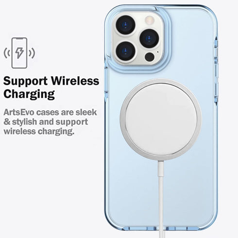 ArtsEvo Shockproof Clear Design for iPhone 13 Pro Case, Certified 6.6ft Drop Protection, Raised Edges Protect Camera and Screen, Sky Blue......