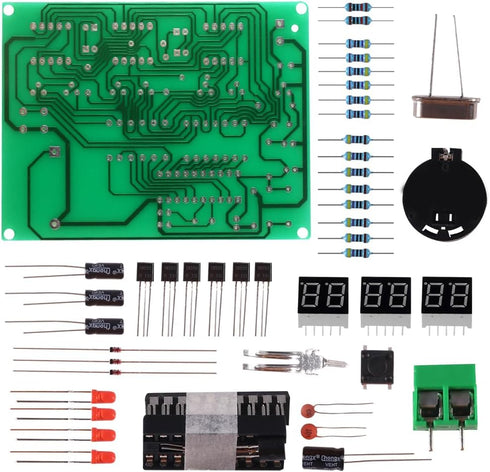 Digital LED Electronic Clock DIY Kits PCB Practice Learning Board AT89C2051 and Components DC 9V - 12V (6 Bits Digital)......