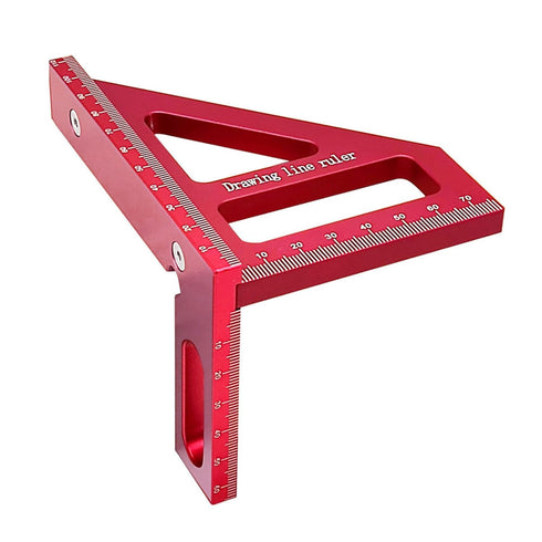 3D Multi Angle Measuring Ruler, 45/90 Degree Woodworking Square Protractor, Aluminum Alloy Miter Triangle Ruler, High Precision Layout Measuring T...