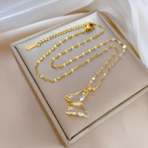 T2 luxury butterfly necklace for woman...