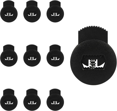 10pcs Baseball Glove Lace Locks, Black Lace Locks Gloves with Springs No Knot Required Strong Elasticity Plastic Cord Locks Baseball Glove Accesso...