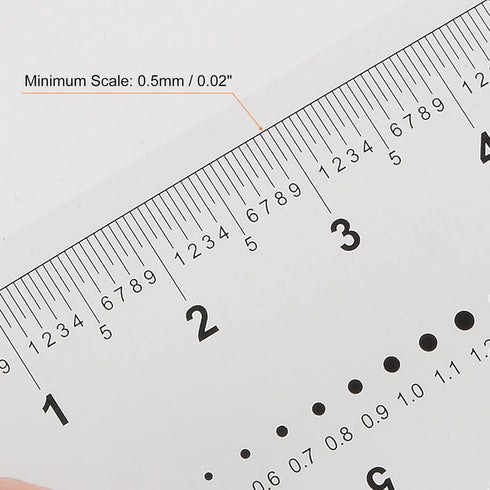 2pcs Film Flexible Ruler 6 Inch 0.5mm Scale PET Plastic Folding Straight Ruler Calibration Soft Ruler Measuring Tool for Factory, Transparent...