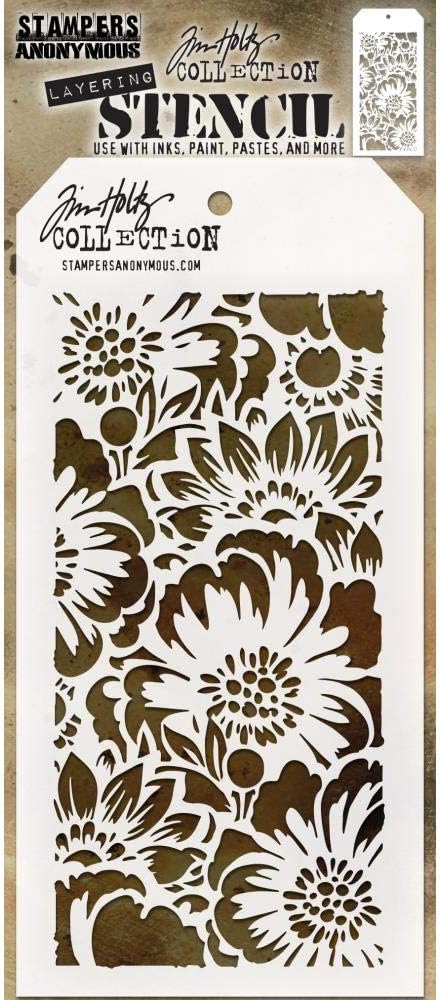 Tim Holtz Stencils Set - Doodle Art 1, Doodle Art 2 and Bouquet - 3 Item Bundle...