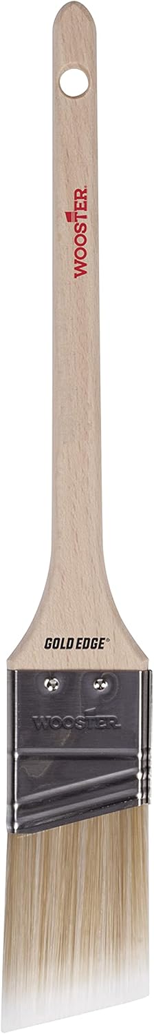 Wooster 5234-1 1/2 Series 5234 1-1/2" Edge Thin Angle Brush, 1 1/2 Inch, Gold,White...