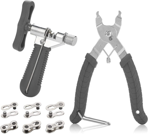 Bike Link Plier + Chain Breaker Splitter + 6 Pairs Bicycle Missing Link, Chain Plier Quick Link Plier for 6/7/8/9/10 Speed Chains Repair | Profess...