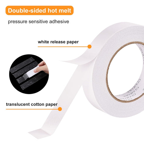 Double Sided Tape 1 Inch x 40 Yards - 2 Rolls, Strong Adhesive Double Sided Sticky Tape, Two Sided Tapes, Multipurpose Tape for Arts, DIY, Crafts,...