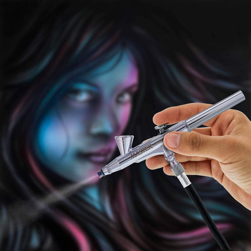 Master Airbrush Model G25 Multi-Purpose Dual-Action Gravity Feed Airbrush, 0.2mm Tip and 1/16 oz. Fluid Cup - User Friendly, Versatile Set Kit - I...