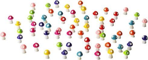 Exasinine 64 Pcs Mini Mushroom Tiny Mushroom Resin Mushroom Decor Miniature Figurines Fairy Garden Miniature Moss Landscape DIY Terrarium Crafts f...