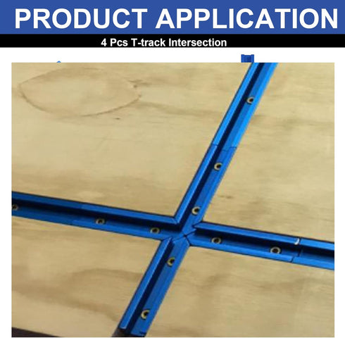1Set T-Track Intersection kit Blue for Woodworking, Universal Aluminum T Tracks Tool Accessories...
