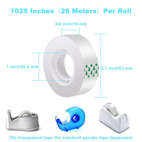 16 Rolls Clear Tape for Gift Wrapping, Transparent Tape Refills, Premium Gift Wrapping Tape Rolls, Gift Tape, Gift Wrap Tape, Office Tapes Bulk fo...