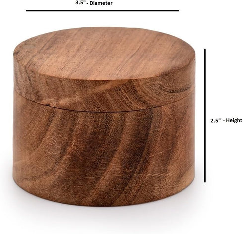 Acacia Wood Salt or Spice Box with Swivel Cover Wooden Spice Herb Storage, close at hand on your countertop....