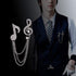 2 Pack Men's Music Note Mark Brooch Lapel Pin Badge Hanging Chains Collar Brooches Pin for Career Suit Tuxedo of Shirts Tie Hat Scarf for Boyfrien...