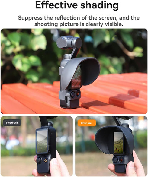 Lens Hood Gimbal Protector Cover Sunshade Lens Shield for DJI OSMO Pocket 3, Screen Hood Sunshade Cover Anti-Glare for Pocket 3 Accessories (Lens ...